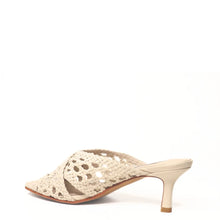 Load image into Gallery viewer, KATHRYN WILSON LILA WOVEN HEEL STONE CALF