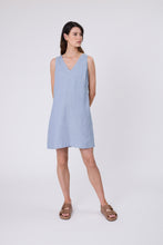 Load image into Gallery viewer, MARLOW LUNA LINEN DRESS BLUE SMOKE