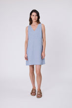 Load image into Gallery viewer, MARLOW LUNA LINEN DRESS BLUE SMOKE