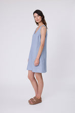 Load image into Gallery viewer, MARLOW LUNA LINEN DRESS BLUE SMOKE