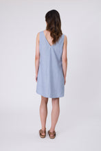 Load image into Gallery viewer, MARLOW LUNA LINEN DRESS BLUE SMOKE