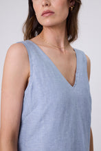 Load image into Gallery viewer, MARLOW LUNA LINEN DRESS BLUE SMOKE