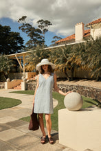 Load image into Gallery viewer, MARLOW LUNA LINEN DRESS BLUE SMOKE