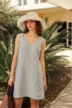 Load image into Gallery viewer, MARLOW LUNA LINEN DRESS BLUE SMOKE