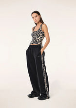 Load image into Gallery viewer, P.E NATION MAN DOWN TRACKPANT BLACK/LEOPARD