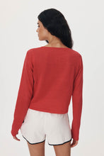 Load image into Gallery viewer, ROWIE MARCIA BOW CARDIGAN APPLE RED