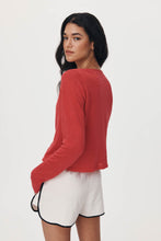 Load image into Gallery viewer, ROWIE MARCIA BOW CARDIGAN APPLE RED