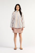Load image into Gallery viewer, TUESDAY MARK SHIRT CHOCOLATE STRIPE