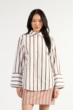 Load image into Gallery viewer, TUESDAY MARK SHIRT CHOCOLATE STRIPE