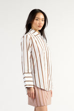 Load image into Gallery viewer, TUESDAY MARK SHIRT CHOCOLATE STRIPE