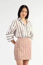 Load image into Gallery viewer, TUESDAY MARK SHIRT CHOCOLATE STRIPE
