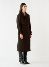 Load image into Gallery viewer, ESMAEE METRO TRENCH COAT CHOCOLATE