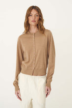 Load image into Gallery viewer, ROWIE MAEVE MERINO CARDIGAN FAWN MARLE