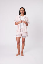 Load image into Gallery viewer, MARLOW PJ SHIRT + SHORT SET ROSE STRIPE