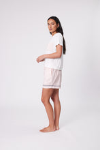 Load image into Gallery viewer, MARLOW PJ SHIRT + SHORT SET ROSE STRIPE