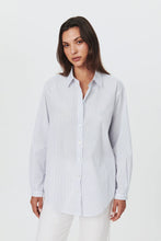 Load image into Gallery viewer, ROWIE MASON LONG SLEEVE SHIRT NAVY PINSTRIPE
