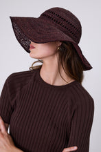 Load image into Gallery viewer, MARLOW MYKONOS WIDE BRIM HAT CHOC