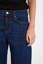 Load image into Gallery viewer, AMONG THE BRAVE GRADUATE DARK BLUE STRETCH BARREL JEANS