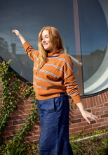 Load image into Gallery viewer, POL BEECH DRAWCORD KNIT TOFFEE/PEBBLE/BLUE