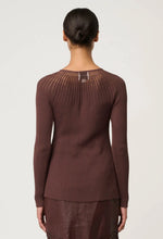 Load image into Gallery viewer, ONCE WAS RHIANNON KNIT TOP MOCHA