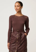 Load image into Gallery viewer, ONCE WAS RHIANNON KNIT TOP MOCHA