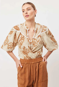 ONCE WAS AZTEC COTTON SILK TOP