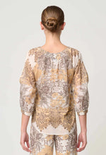 Load image into Gallery viewer, ONCE WAS ANNABELLE COLD SHOULDER BLOUSE GOLDEN MALLOW