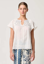 Load image into Gallery viewer, ONCE WAS ST LUCIA FLUTTER SLEEVE TOP IVORY