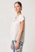 Load image into Gallery viewer, ONCE WAS ST LUCIA FLUTTER SLEEVE TOP IVORY