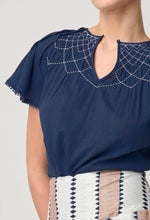 Load image into Gallery viewer, ONCE WAS ST LUCIA FLUTTER SLEEVE TOP INK