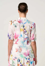 Load image into Gallery viewer, ONCE WAS THALIA LACE SPLICED COTTON SLUB SHIRT PLUME BLOSSOM