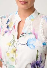 Load image into Gallery viewer, ONCE WAS THALIA LACE SPLICED COTTON SLUB SHIRT PLUME BLOSSOM