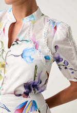 Load image into Gallery viewer, ONCE WAS THALIA LACE SPLICED COTTON SLUB SHIRT PLUME BLOSSOM