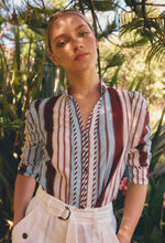 Load image into Gallery viewer, ONCE WAS CALANTHA BLOUSE IRIDESCENT STRIPE