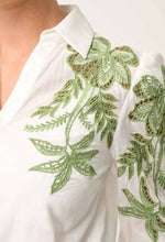 Load image into Gallery viewer, ONCE WAS CALLISTO COTTON SLUB EMBROIDERED SHIRT IVORY DUNE