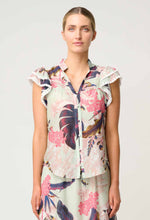 Load image into Gallery viewer, ONCE WAS LUMA FLUTTER SLEEVE TOP OASIS FLORA