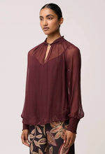Load image into Gallery viewer, ONCE WAS SIMONA BLOUSE BORDEAUX