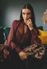 Load image into Gallery viewer, ONCE WAS SIMONA BLOUSE BORDEAUX