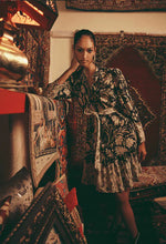 Load image into Gallery viewer, ONCE WAS FARRAH LINEN VISCOSE HIGH NECK PLEAT SLEEVE BUTTON FRONT DRESS