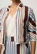 Load image into Gallery viewer, ONCE WAS DELRAY REVERSIBLE JACKET NAUTILIS BLOOM/IRIDESCENT STRIPE
