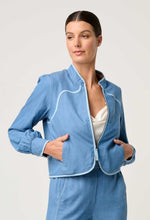 Load image into Gallery viewer, ONCE WAS AURORA REVERSIBLE JACKET PETINOS FLOROS/BLUE ASH