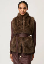 Load image into Gallery viewer, ONCE WAS HAZEL FAUX FUR VEST WALNUT