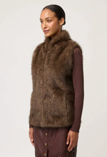 Load image into Gallery viewer, ONCE WAS HAZEL FAUX FUR VEST WALNUT