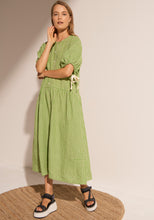 Load image into Gallery viewer, POL ROY TIE SLEEVE DRESS GREEN GINGHAM
