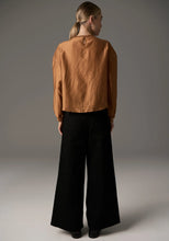 Load image into Gallery viewer, POL RHEA PINTUCK TOP TOFFEE