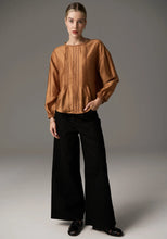 Load image into Gallery viewer, POL RHEA PINTUCK TOP TOFFEE