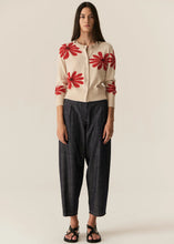 Load image into Gallery viewer, POL LASK DAISY CARDIGAN ECRU/RED