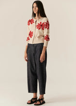 Load image into Gallery viewer, POL LASK DAISY CARDIGAN ECRU/RED