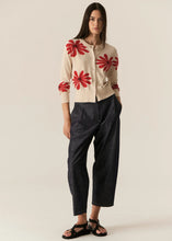 Load image into Gallery viewer, POL LASK DAISY CARDIGAN ECRU/RED