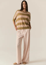 Load image into Gallery viewer, POL MILTON STRIPE KNIT TOP KHAKI/PINK